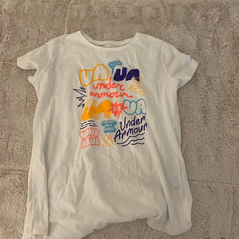 white under armour working out top- x large